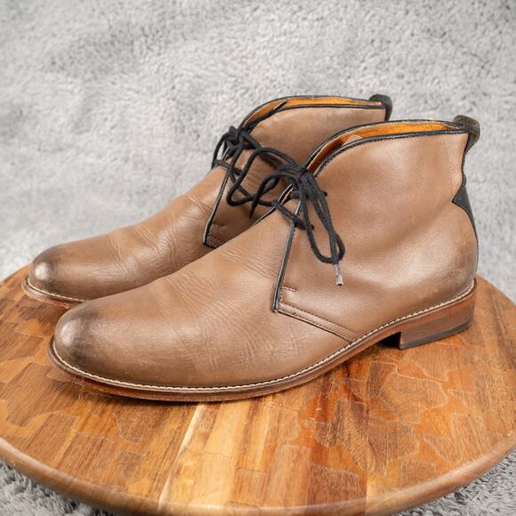 Penny Luck Visionary Falcon Gray Leather Chukka Boots Men's 9 - Picture 3 of 10